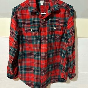 J Crew Crewcuts Boys Red/Green Plaid Shirt